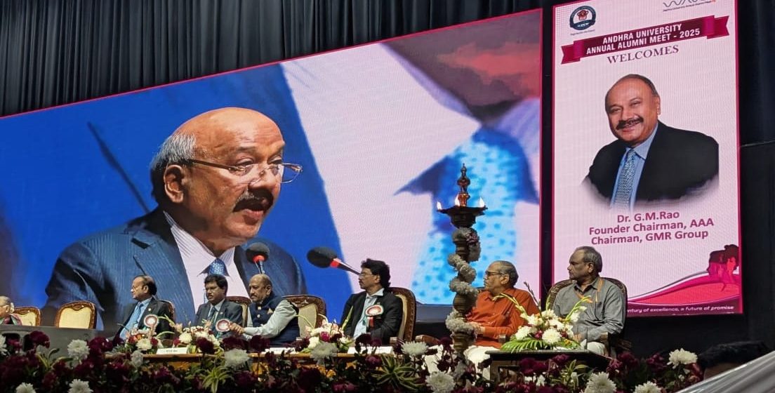 GM Rao Urges Andhra University Alumni to Drive Innovation, Entrepreneurship and India Growth Story GM Rao Urges Andhra University Alumni to Drive Innovation, Entrepreneurship and India Growth Story