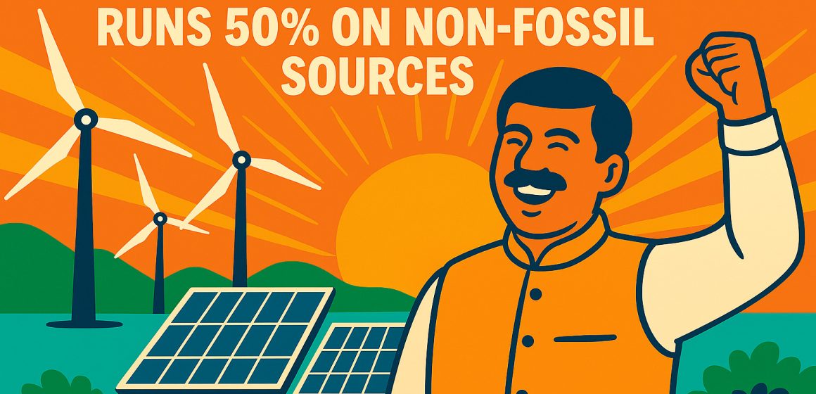 India Surpasses Clean Energy Goal with 50% of Grid Now Powered by Non-Fossil Sources