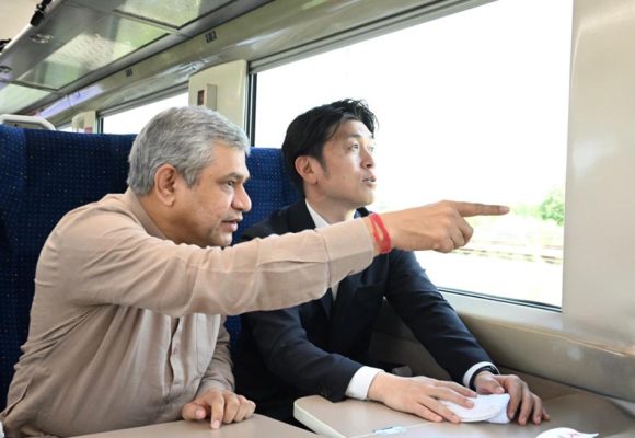 Surat HSR Site Reviewed by Railway Minister and Japan’s Infrastructure Chief Amid Bharat-Japan Rail Push